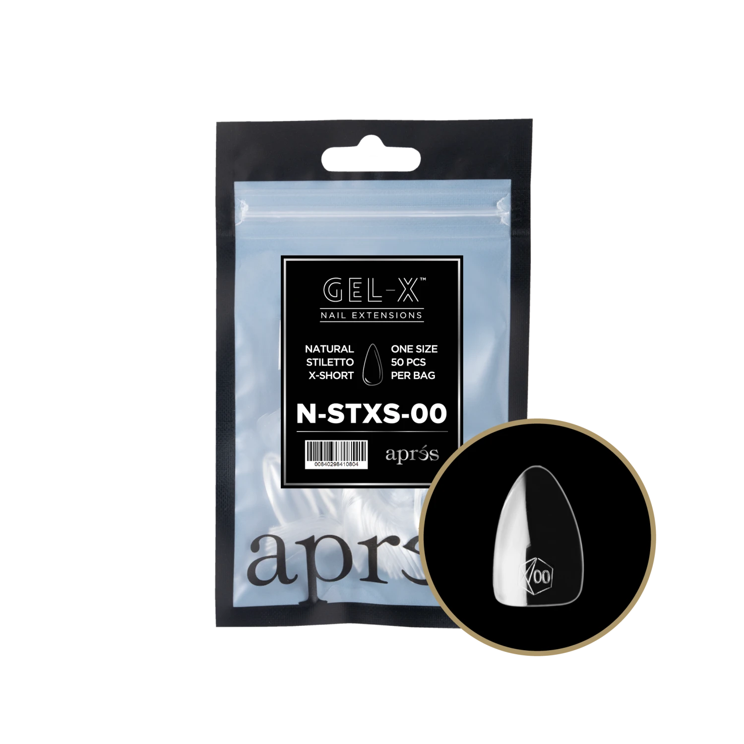 Aprés Gel-X Refill - Natural Stiletto Extra Short(Nstxs2 0)