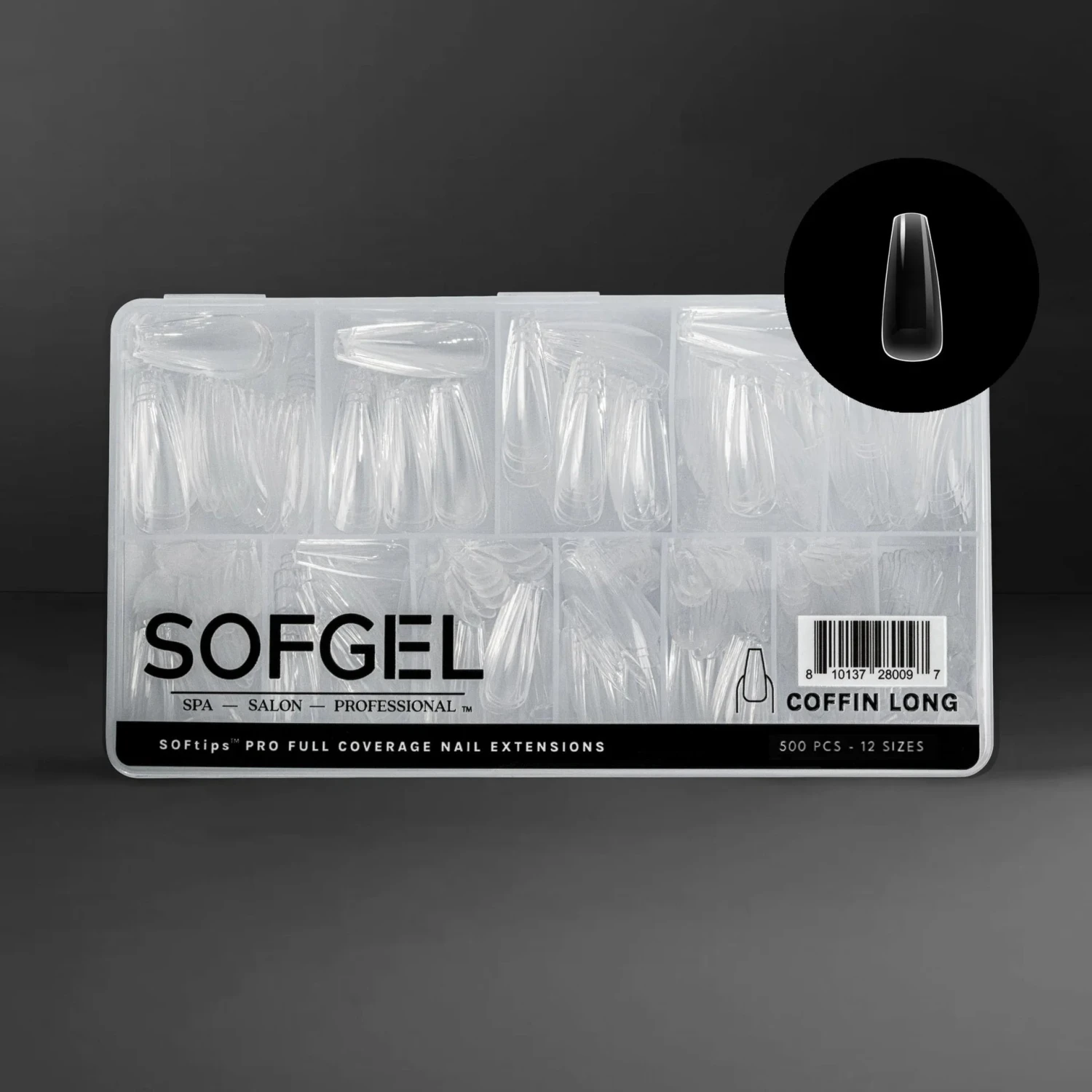 Sofgel XII Standard Coffin Long(Softips Full Cover Nail Tips Standard Coffin Long)