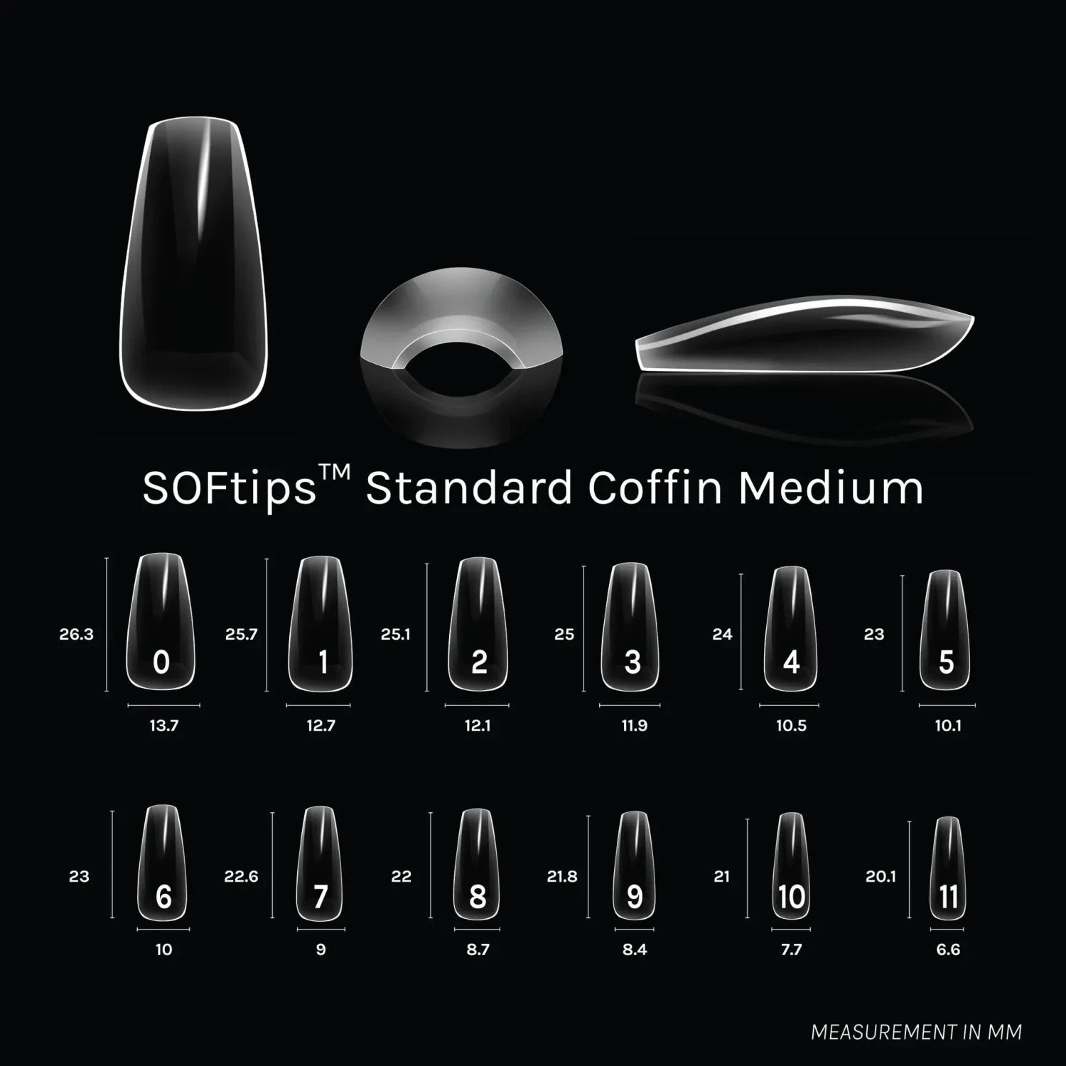 Sofgel XII Standard Coffin Medium(Softips Full Cover Nail Tips Standard Coffin Medium) - Image 2