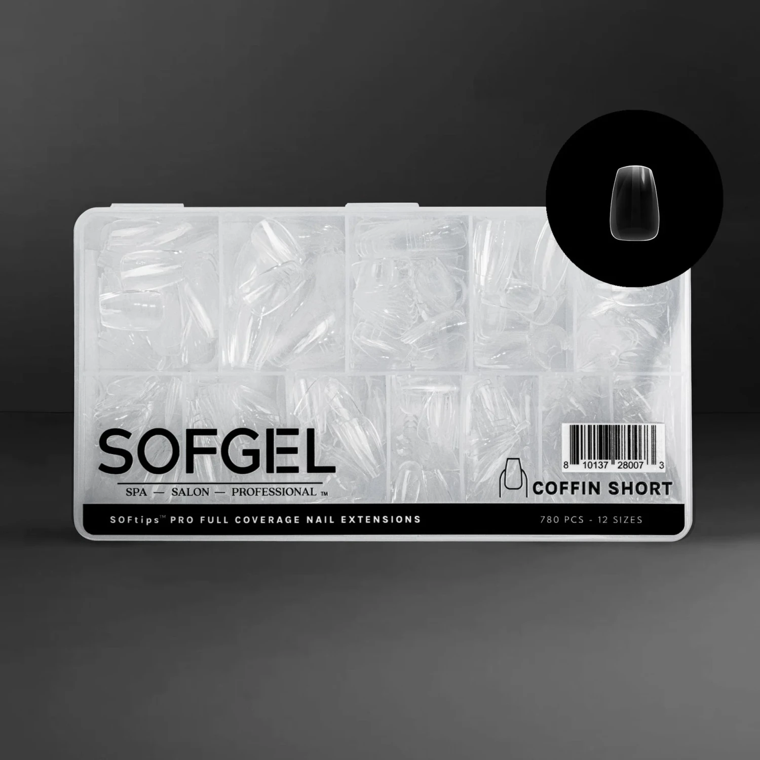 Sofgel XII Standard Coffin Short(Softips Full Cover Nail Tips Standard Coffin Short)