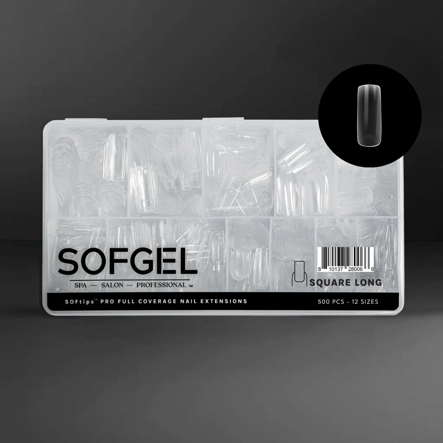 Sofgel XII Standard Square Long(Softips Full Cover Nail Tips Standard Square Long)