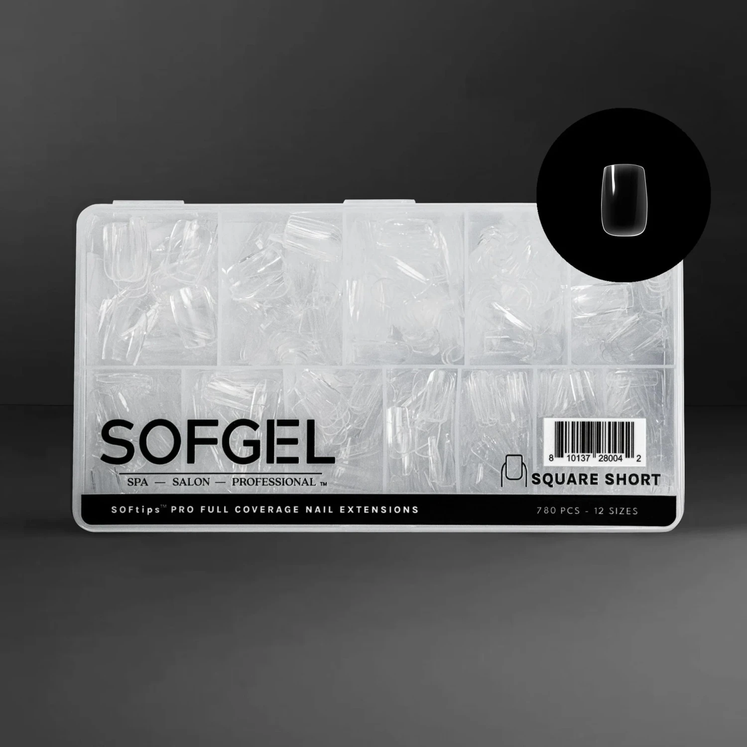 Sofgel XII Standard Square Short(Softips Full Cover Nail Tips Standard Square Short)