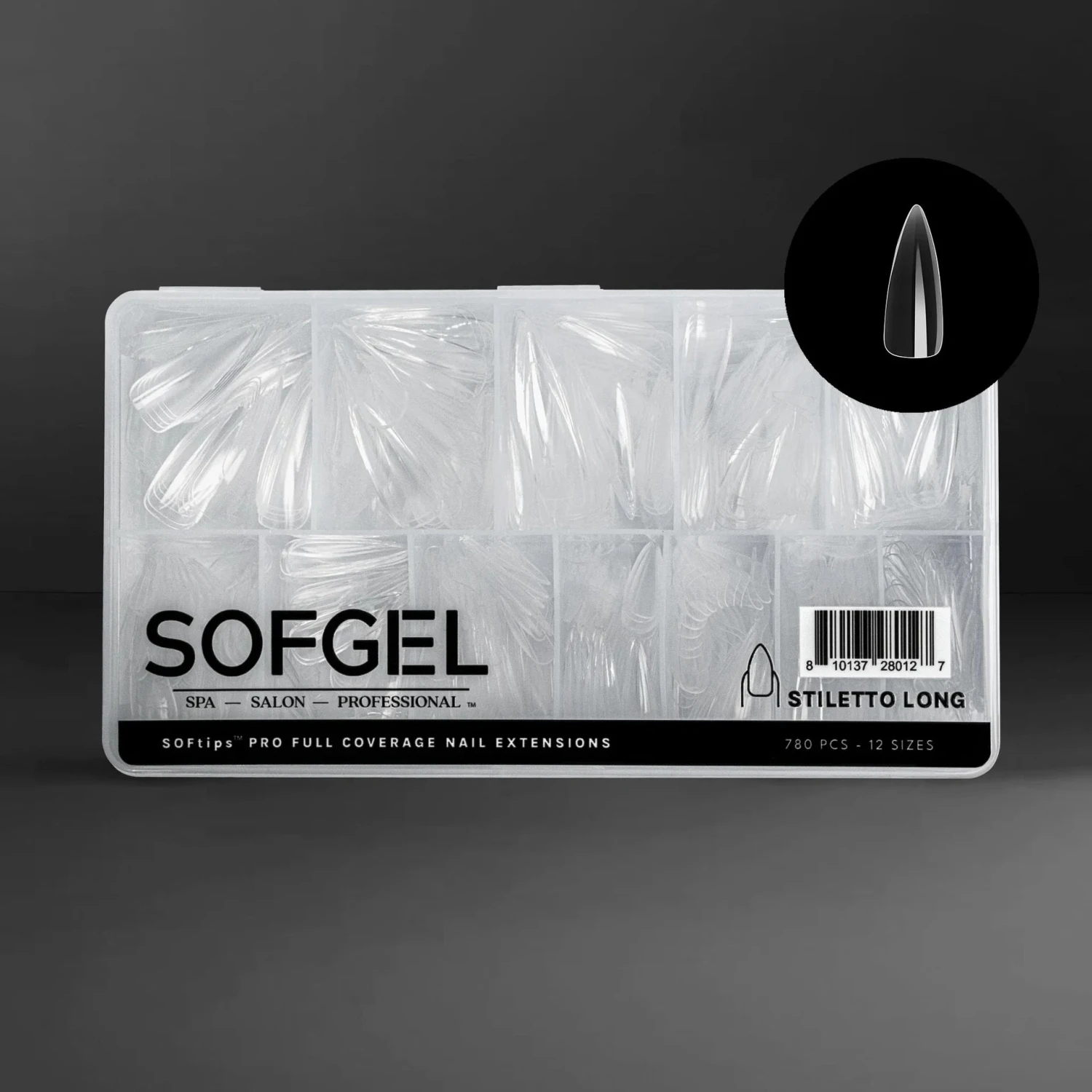 Sofgel XII Standard Stiletto Long(Softips Full Cover Nail Tips Standard Stiletto Long)